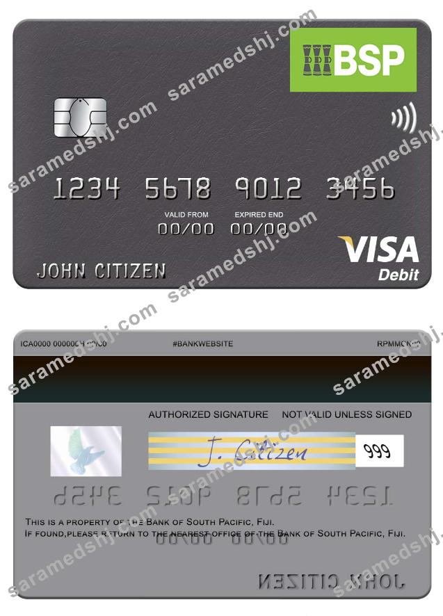 Fiji Bank of South Pacific visa debit card